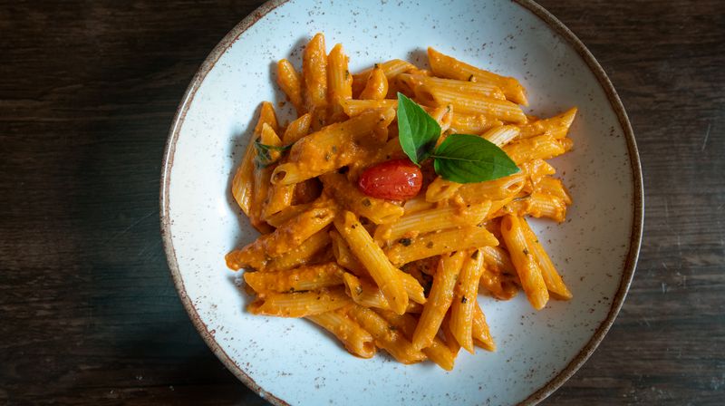Penne Arrabbiata with spicy tomato sauce at Marcos