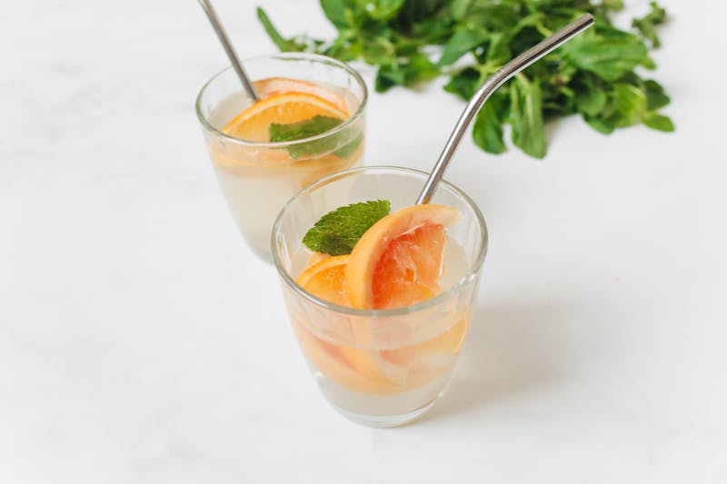 Fresh Craft Lemonade with mint at Marcos restaurant